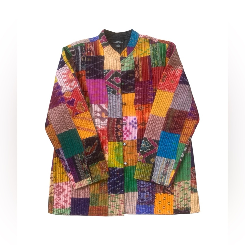 Met Museum Ikat Silk Patchwork Reversible Jacket … - image 1